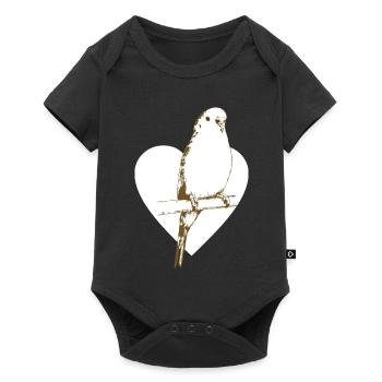 Pinson doux sur cœur - Body à manches courtes Premium Bébé - noir - Devant