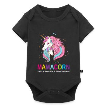 Mamacorn : Paillettes de Maman Licorne - Body à manches courtes Premium Bébé - noir - Devant