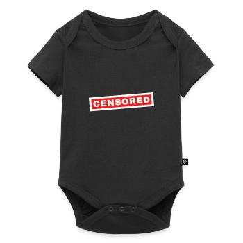 Police de chemise censurée - Body à manches courtes Premium Bébé - noir - Devant