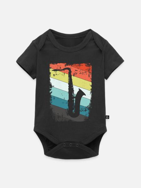 Saxofon Saxophon - Baby Premium Kurzarmbody - Schwarz