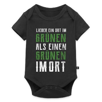 Lieber ein Ort im Grünen - Grüne nein Danke! - Baby Premium Kurzarmbody - Schwarz - Vorne