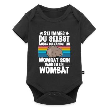 Wombat - Baby Premium Kurzarmbody - Schwarz - Vorne