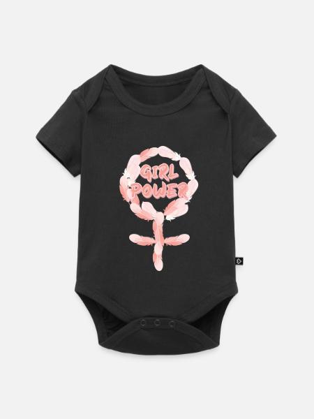 Girl Power - Baby Premium Kurzarmbody - Schwarz