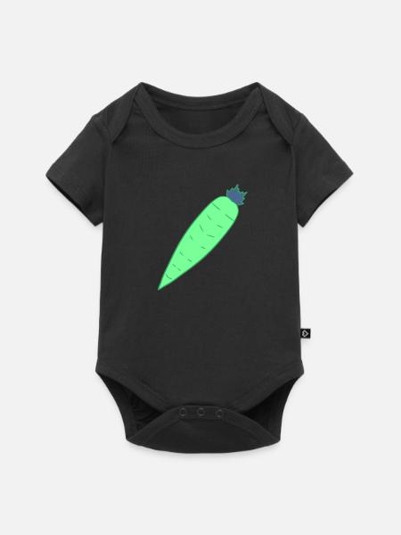karotte gemüse - Baby Premium Kurzarmbody - Schwarz