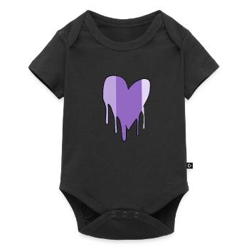 symbol heart love arrow purple - Baby Premium short-sleeve bodysuit - black - Front