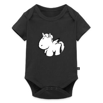 unicorn horse animal angel fly - Baby Premium short-sleeve bodysuit - black - Front