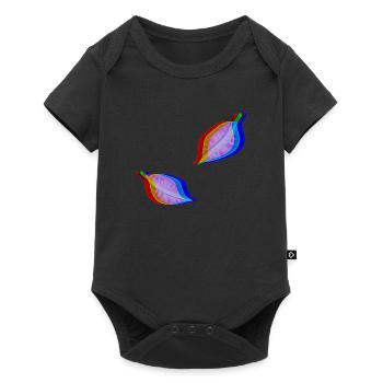 effet feuille 3D - Body à manches courtes Premium Bébé - noir - Devant