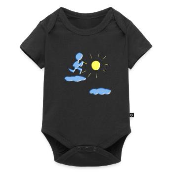 courir sur les nuages soleil ciel coureurs de sport - Body à manches courtes Premium Bébé - noir - Devant