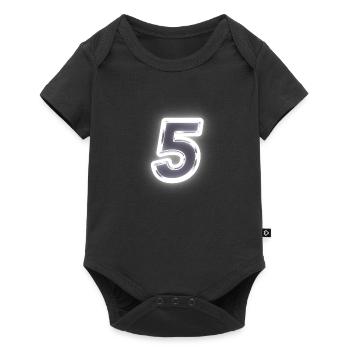 5 Nombre nombre lumineux brillant - Body à manches courtes Premium Bébé - noir - Devant