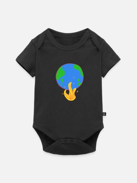 erde brennt klimaschutz feuer - Baby Premium Kurzarmbody - Schwarz