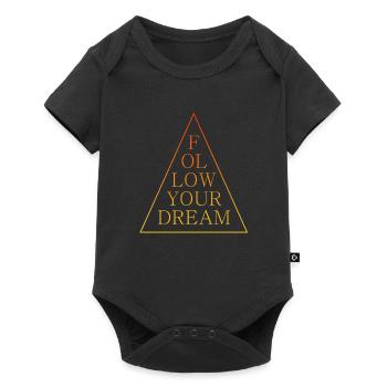 follow your dream Spruch Traum dreams - Baby Premium Kurzarmbody - Schwarz - Vorne