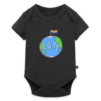 symbole du drapeau lgbt terre amour - Body à manches courtes Premium Bébé - noir - Devant