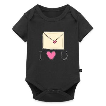 lettre coeur je t’aime - Body à manches courtes Premium Bébé - noir - Devant