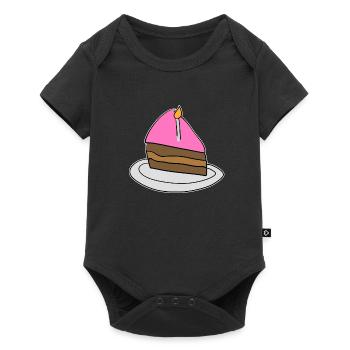 gâteau gâteau symbole d’anniversaire manger - Body à manches courtes Premium Bébé - noir - Devant