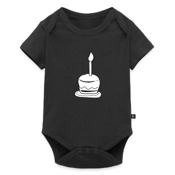 torte kuchen kerze geburtstag - Baby Premium Kurzarmbody - Schwarz - Vorne