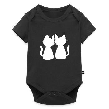 Chats Amis Animaux Symbole Chat Amour - Body à manches courtes Premium Bébé - noir - Devant