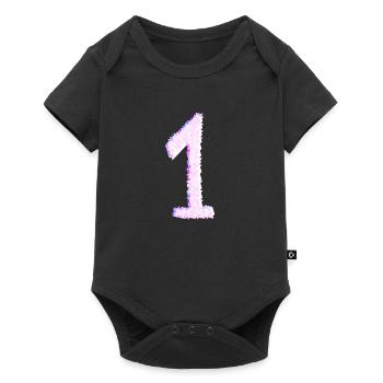 pink one number number team - Baby Premium short-sleeve bodysuit - black - Front