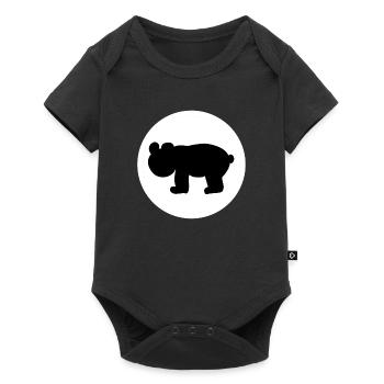 Circle Bear Animal Symbol - Baby Premium short-sleeve bodysuit - black - Front