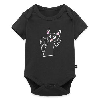 Cat symbol animal gray rage angry - Baby Premium short-sleeve bodysuit - black - Front