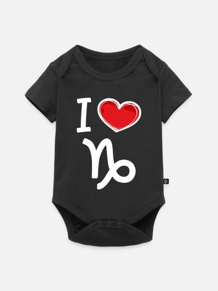 Horoskop Gezeiten Steinbock Herz Statement - Baby Premium Kurzarmbody - Schwarz