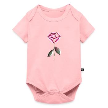 symbole de fleur de rose rose - Body à manches courtes Premium Bébé - rose - Devant