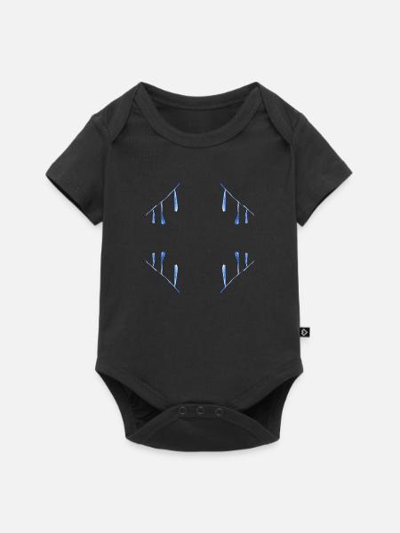 blaues muster tropfen - Baby Premium Kurzarmbody - Schwarz