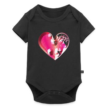 heart pink glitter scars - Baby Premium short-sleeve bodysuit - black - Front
