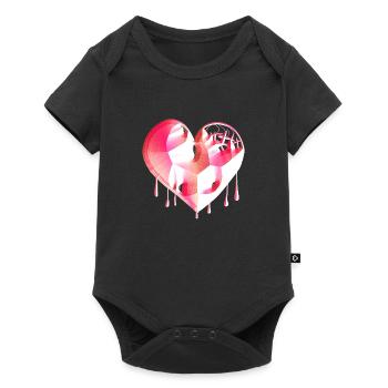 heart symbol broken pink scars - Baby Premium short-sleeve bodysuit - black - Front