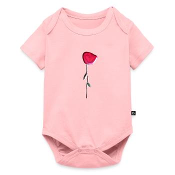 rose shiny symbol flower plant - Baby Premium short-sleeve bodysuit - rose - Front