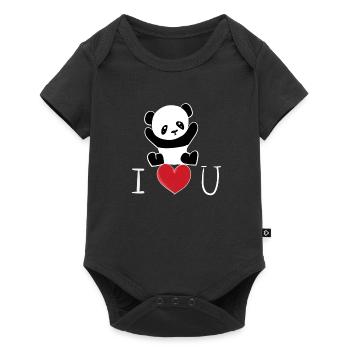 Panda I love you animal symbol - Baby Premium short-sleeve bodysuit - black - Front