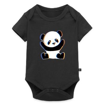 panda symbol animal bear sweet embrace - Baby Premium short-sleeve bodysuit - black - Front