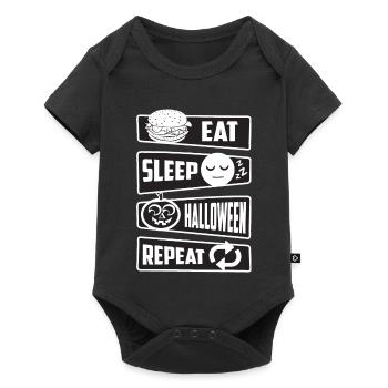 Manger, dormir, Halloween, répéter - Body à manches courtes Premium Bébé - noir - Devant