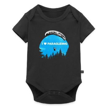 I 🤍 Parapente bleu - Body à manches courtes Premium Bébé - noir - Devant
