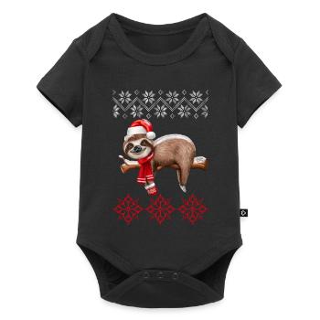 Affreux paresseux de Noël - Body à manches courtes Premium Bébé - noir - Devant