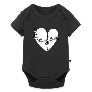Heart Rose Scars Gray Symbol - Baby Premium short-sleeve bodysuit - black - Front