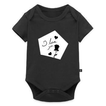 Je t’aime Symbole forme fleur - Body à manches courtes Premium Bébé - noir - Devant