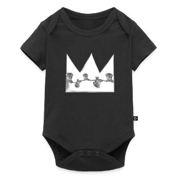 Couronne grise Nature forme florale - Body à manches courtes Premium Bébé - noir - Devant