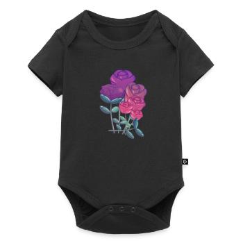 Bouquet Symbole Nature Violet - Body à manches courtes Premium Bébé - noir - Devant