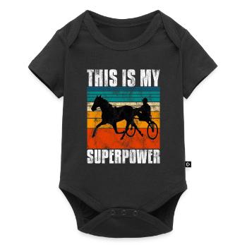 Ceci est ma Superpower Trotting Race Trabreiter Sulky - Body à manches courtes Premium Bébé - noir - Devant