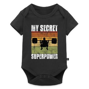 Musculation Superpuissance Bodybuilder Fitness Rétro - Body à manches courtes Premium Bébé - noir - Devant