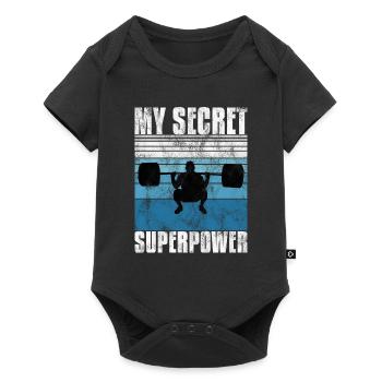 Musculation Superpuissance Bodybuilder Fitness Rétro - Body à manches courtes Premium Bébé - noir - Devant