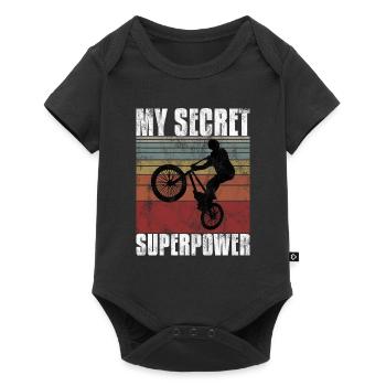 Le BMX est mon cadeau secret de bicyclette de roue de superpuissance - Body à manches courtes Premium Bébé - noir - Devant