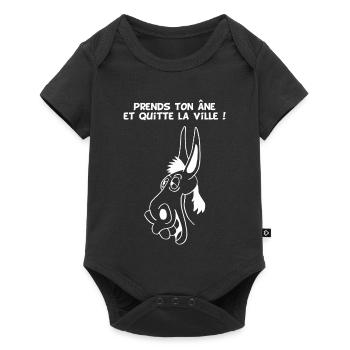 Prends ton âne et quitte la ville (blanc) - Body à manches courtes Premium Bébé - noir - Devant
