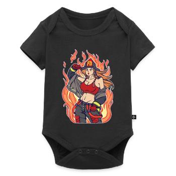 Volunteer fire brigade fire burning lifesavers - Baby Premium short-sleeve bodysuit - black - Front