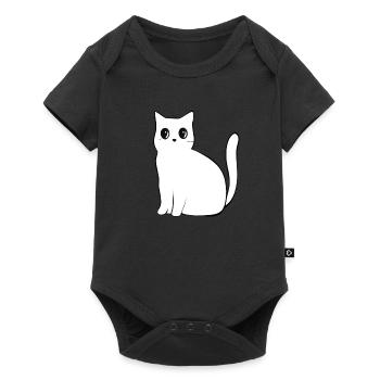 Dessin animé Anime Chat Animal - Body à manches courtes Premium Bébé - noir - Devant