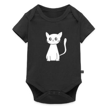 Dessin Animé Manga Chat Symbole Animal - Body à manches courtes Premium Bébé - noir - Devant