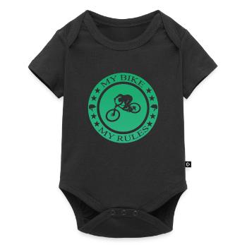 Biken, Bike, Fahrrad, Bmx - Baby Premium Kurzarmbody - Schwarz - Vorne
