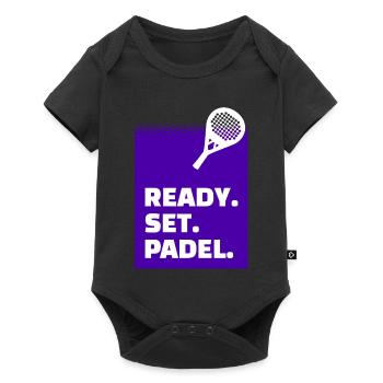 Padelspiel Statement Training Turnier Racket Padel - Baby Premium Kurzarmbody - Schwarz - Vorne