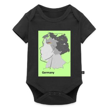 Map of Germany with gradient and flags - Baby Premium short-sleeve bodysuit - black - Front