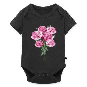 fascinant bouquet rose d’œillets - Body à manches courtes Premium Bébé - noir - Devant
